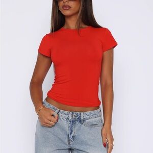 White fox too blessed red tee shirt